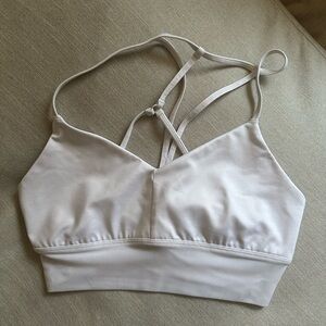 Alo Yoga Women's White Strappy Bralette